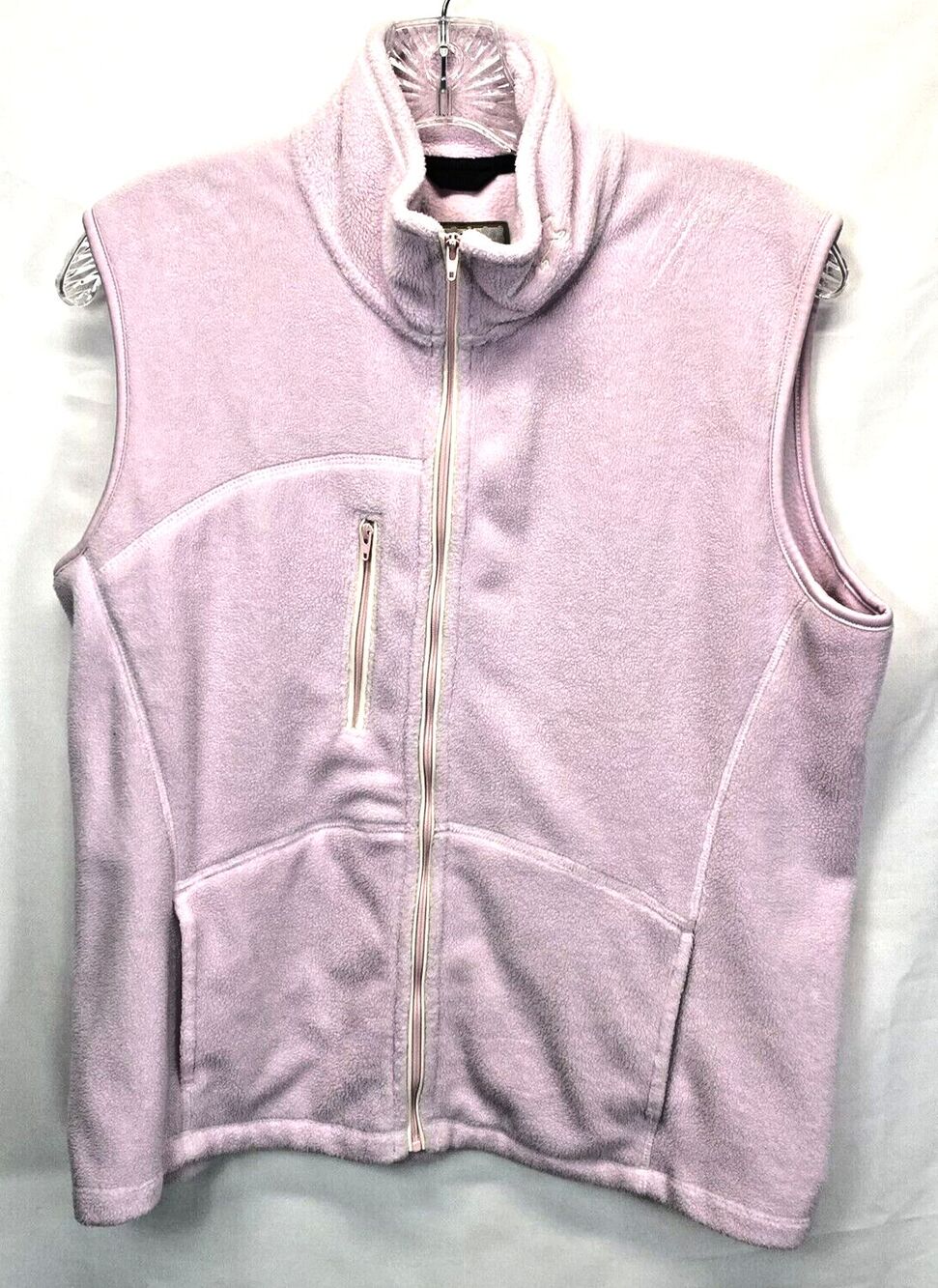 Vintage Horny Toad Pink Zip Up Fleece Vest Women Size Large vintage